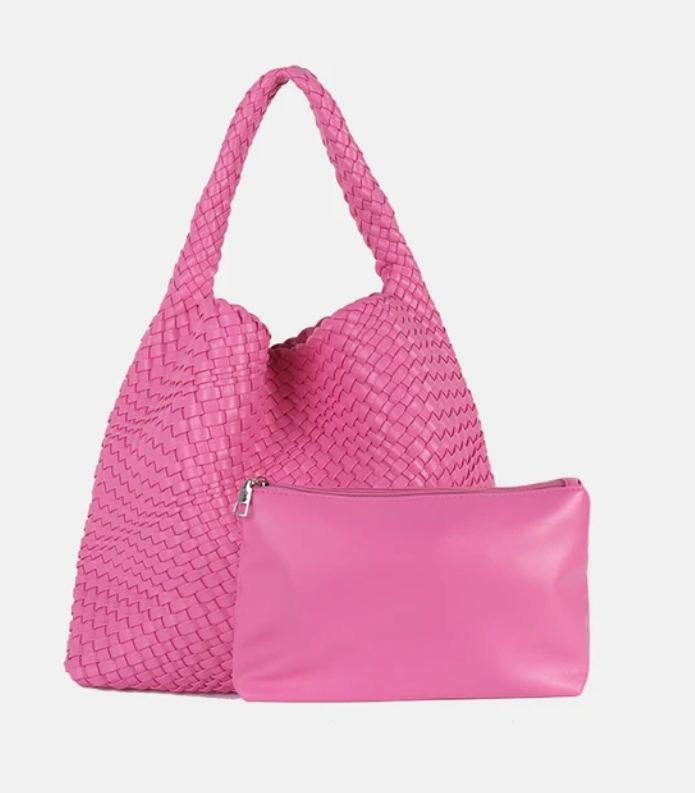 LIKEBAG Fashion Ladies Original Hand Woven Handbag PU Leather Woven Women Large Capacity Tote Bag With Small Bag 24Hr Smart